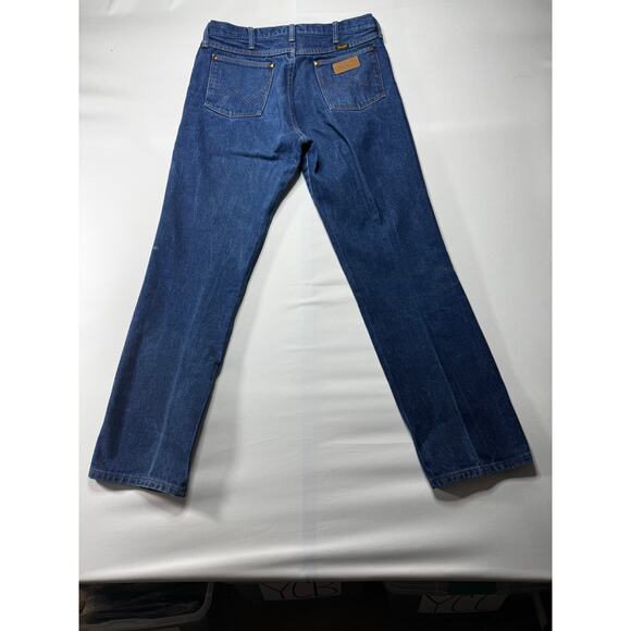 Wrangler 13MWZ Men's Regular Fit Straight Leg Western Blue Jeans - Size 34x31 - Picture 1 of 6